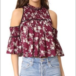 Cinq a Sept Cold Shoulder Floral Blouse
